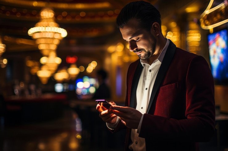 Split-screen showing live roulette table on one half and trending slot game interface on the other within duniaslot88 app